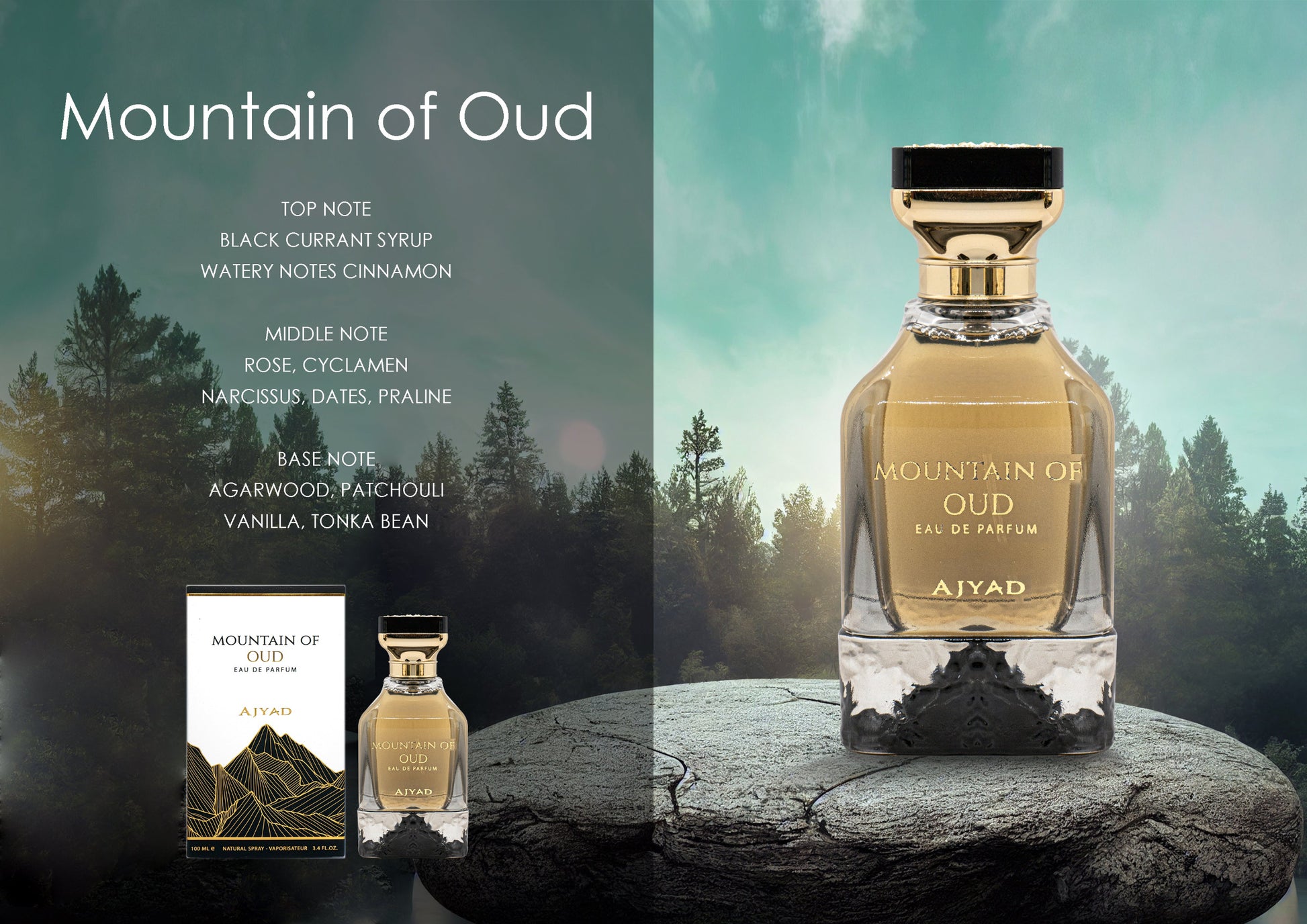 AJYAD MOUNTAIN OF OUD 100ML EDP Унисекс Арабски Парфюм - Denaya