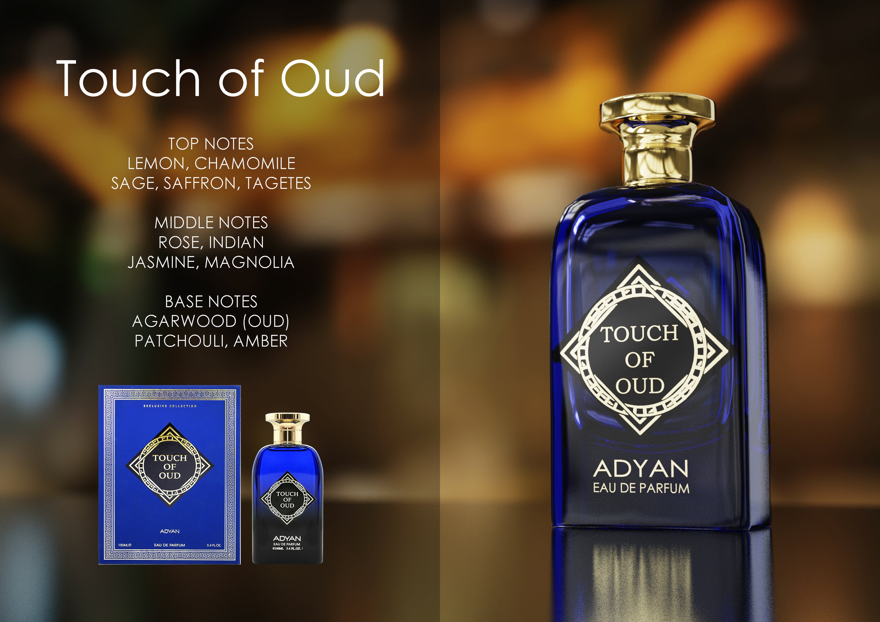 ADYAN TOUCH OF OUD 100ML EDP Арабски Мъжки&amp;nbsp;Парфюм - Denaya
