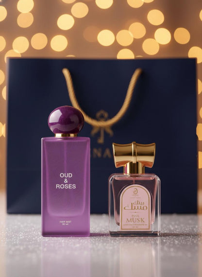 OUD & ROSES спрей за косa & ARABIYAT PINK MUSK CPO 20ML Парфюмно Масло